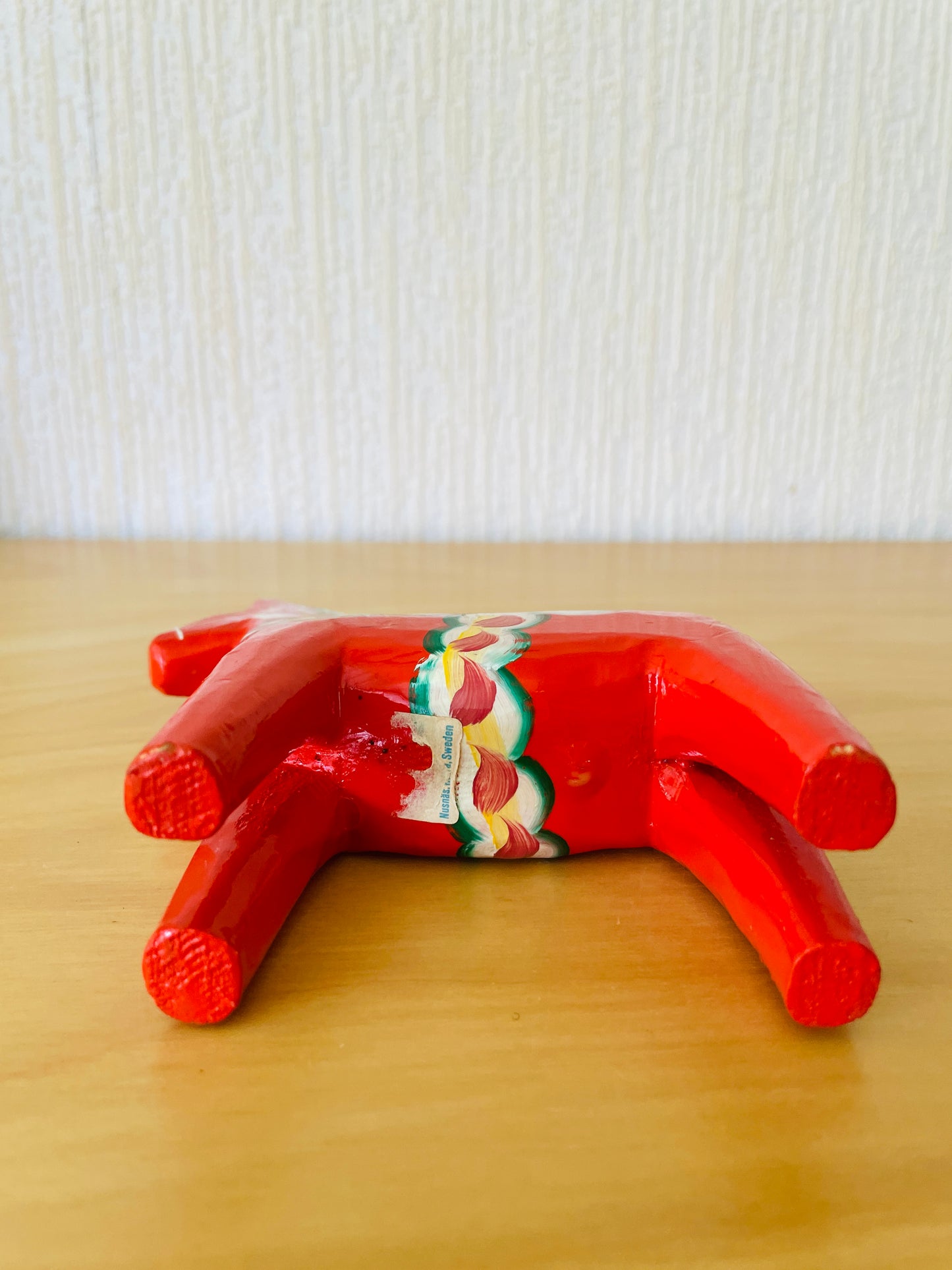 Äkta Dalahäst/ダーラナ地方の手工芸品/Nusaäs/ヌーサネース/ヴィンテージ/ダーラホース/レッド/13cm