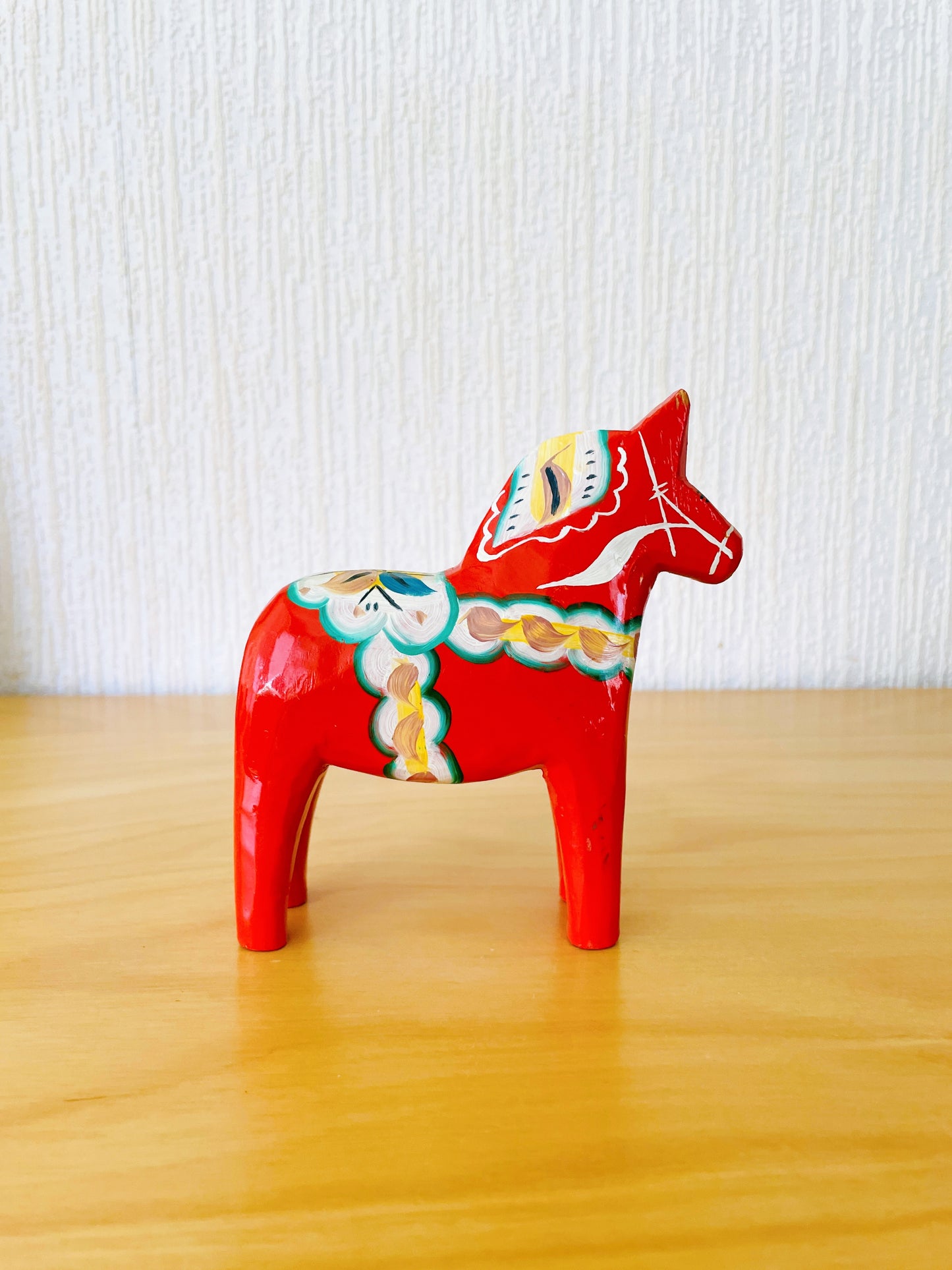 Äkta Dalahäst/ダーラナ地方の手工芸品/Nusaäs/ヌーサネース/ヴィンテージ/ダーラホース/レッド/13cm
