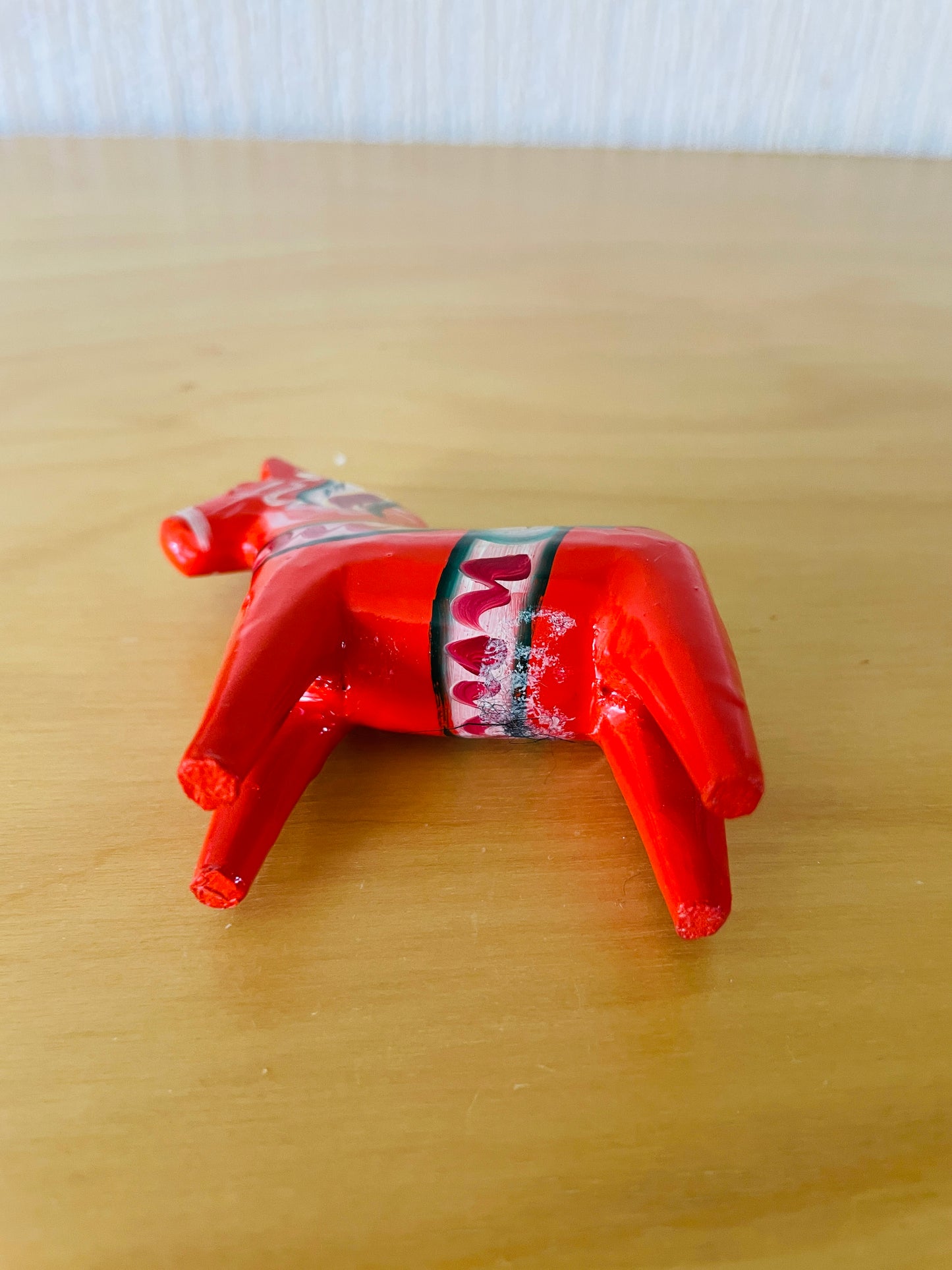 Äkta Dalahäst/ダーラナ地方の手工芸品/Nusaäs/ヌーサネース/ヴィンテージ/ダーラホース/レッド/7cm/Nr.2
