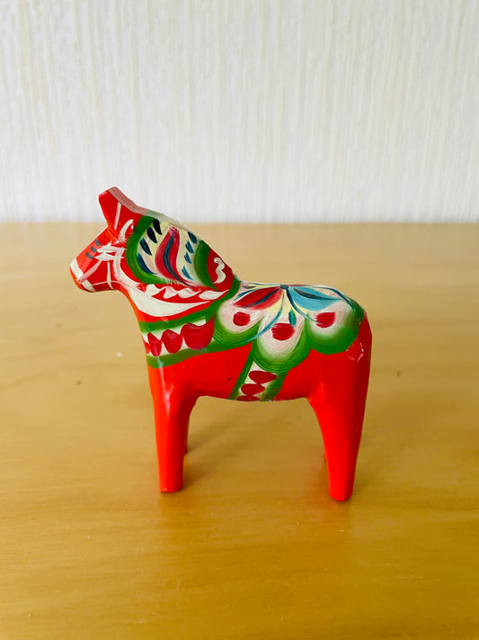 Äkta Dalahäst/ダーラナ地方の手工芸品/Nusaäs/ヌーサネース/ヴィンテージ/ダーラホース/レッド/7cm/Nr.1