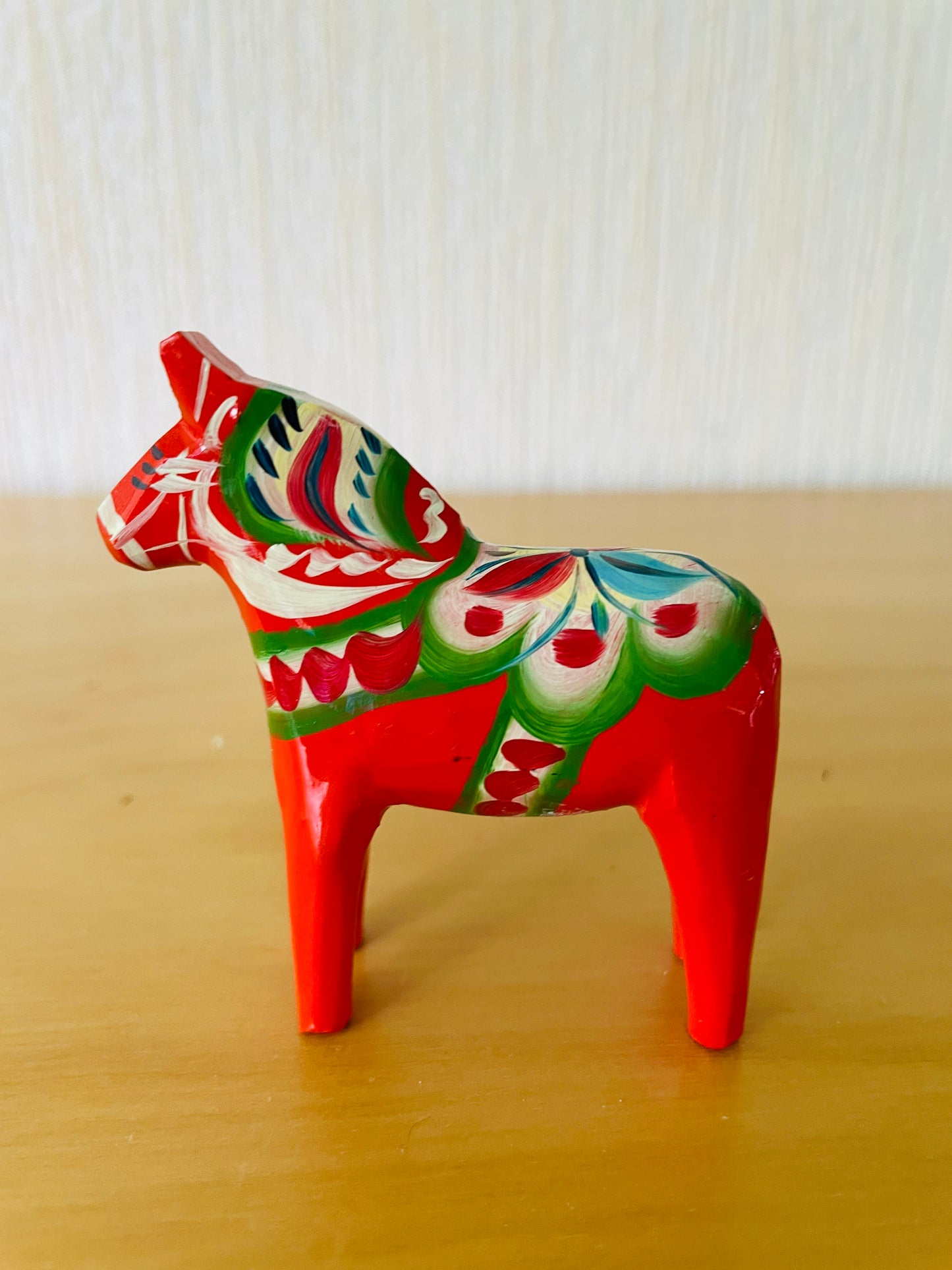 Äkta Dalahäst/ダーラナ地方の手工芸品/Nusaäs/ヌーサネース/ヴィンテージ/ダーラホース/レッド/7cm/Nr.1