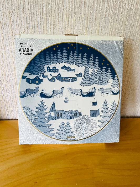 Arabia/アラビア/Raija Uosikkinen/ライヤ.ウオシッキネン/Jul Tallrik/クリスマスプレート/1978年/新品未使用品箱入り
