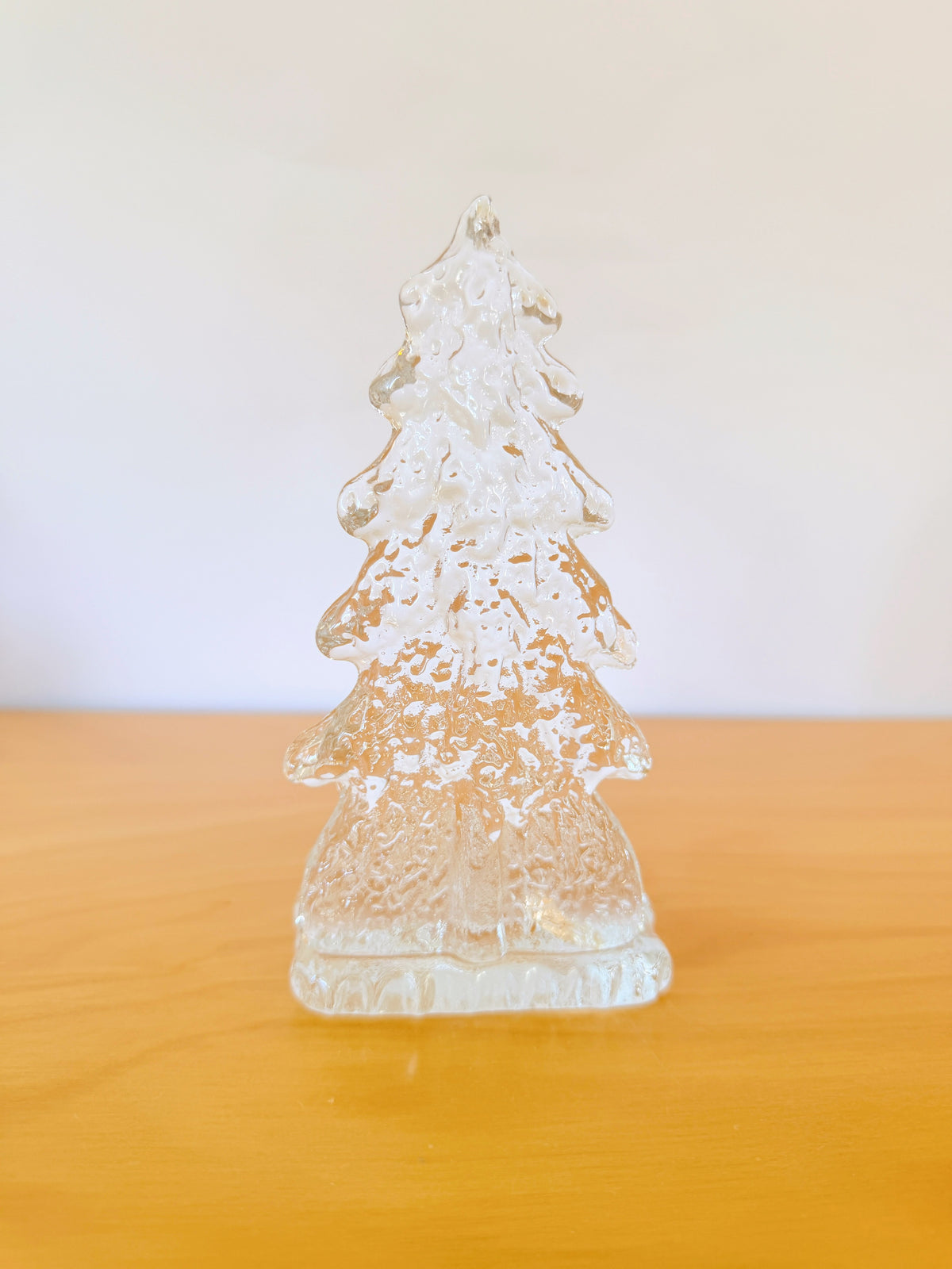 北欧のクリスマス/Nybro Glass/ニーブローガラス工房/キャンドルホルダー/モミの木/クリア