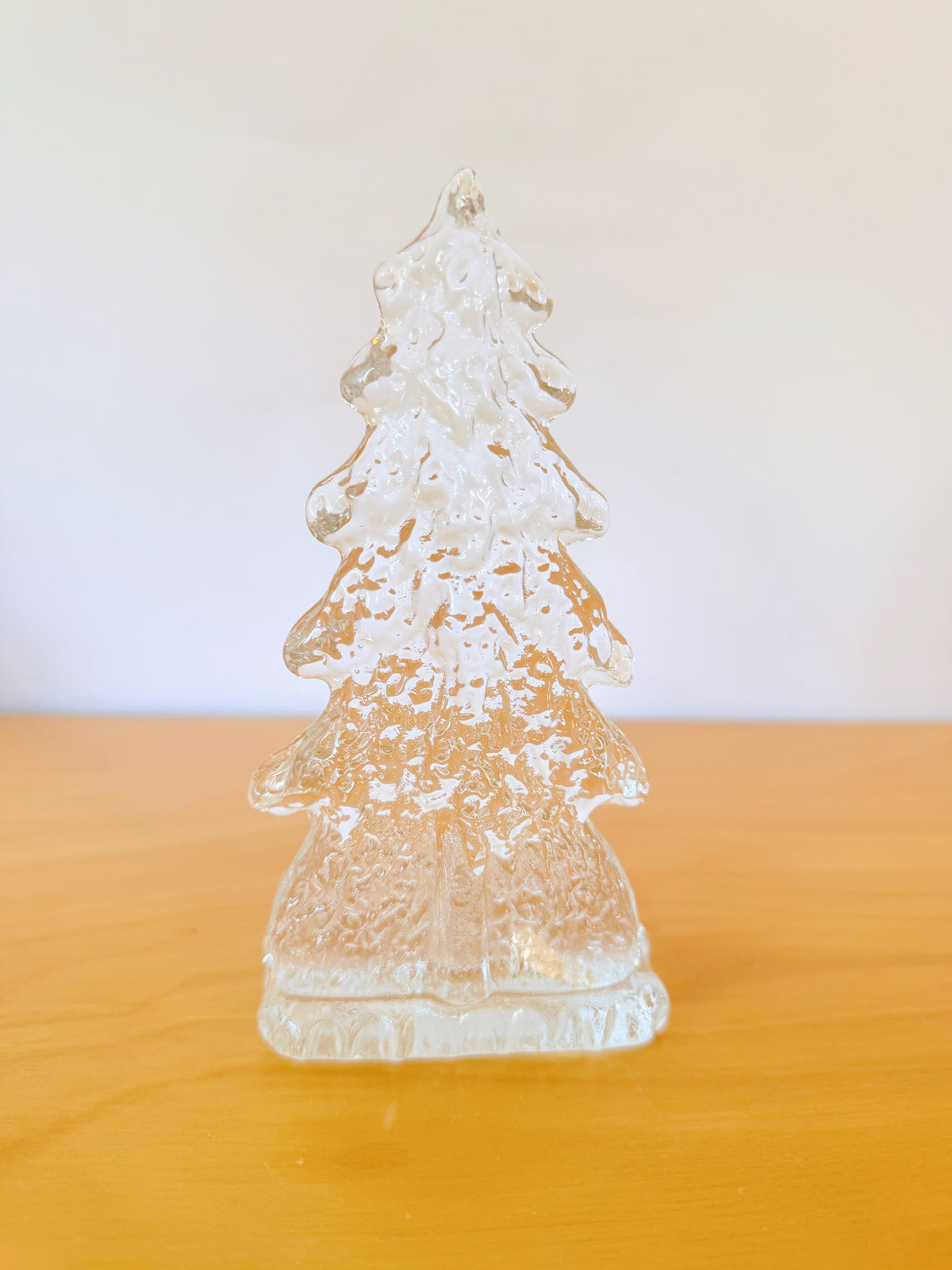 北欧のクリスマス/Nybro Glass/ニーブローガラス工房/キャンドルホルダー/モミの木/クリア