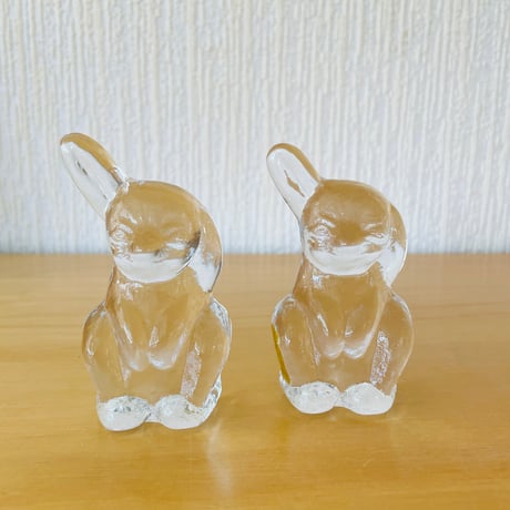 北欧ヴィンテージ/Eneryda Glasburk/エネリーダガラス工房/片耳が垂れてるウサギさん