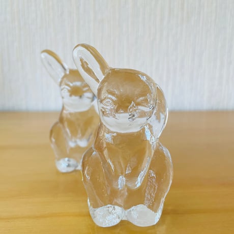 北欧ヴィンテージ/Eneryda Glasburk/エネリーダガラス工房/片耳が垂れてるウサギさん