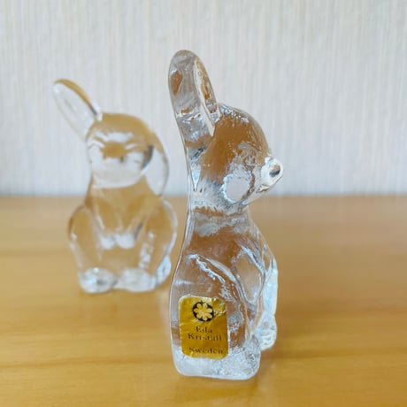 北欧ヴィンテージ/Eneryda Glasburk/エネリーダガラス工房/片耳が垂れてるウサギさん