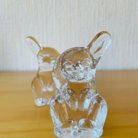 北欧ヴィンテージ/Eneryda Glasburk/エネリーダガラス工房/片耳が垂れてるウサギさん