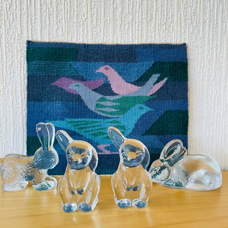 北欧ヴィンテージ/Eneryda Glasburk/エネリーダガラス工房/片耳が垂れてるウサギさん