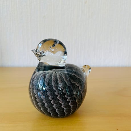 北欧ヴィンテージガラス/FM Konstglas/クリスタルガラスのオブジェ/水鳥