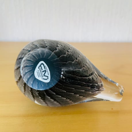 北欧ヴィンテージガラス/FM Konstglas/クリスタルガラスのオブジェ/水鳥