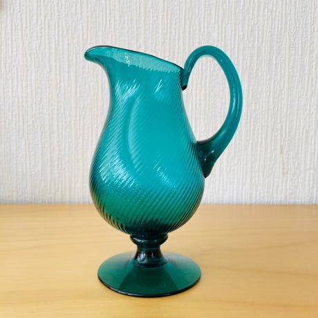 北欧ヴィンテージガラス/Hovmantorps Glasbruk/Signe Person Melin/シグネ.パーソン.メリーン/フラワーベース/エメラルドグリーン