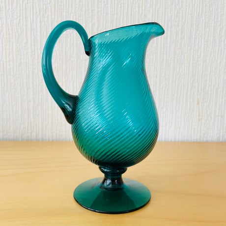 北欧ヴィンテージガラス/Hovmantorps Glasbruk/Signe Person Melin/シグネ.パーソン.メリーン/フラワーベース/エメラルドグリーン