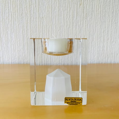Kosta Boda/コスタ.ボーダ/Bertil Vallien/バーティル.ヴァリエン/クリスタルガラスのキャンドルホルダー