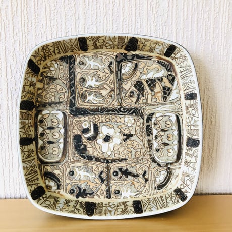 Royal Copenhagen/ロイヤルコペンハーゲン/Baca/バッカ/Nils Thorson/ニルス.トーソン‘スクウエアトレイ/22cm x22xm/L-サイズ