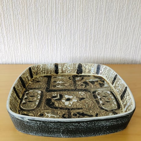 Royal Copenhagen/ロイヤルコペンハーゲン/Baca/バッカ/Nils Thorson/ニルス.トーソン‘スクウエアトレイ/22cm x22xm/L-サイズ
