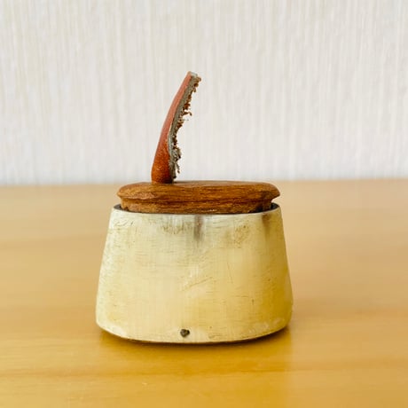 北欧ヴィンテージ/Sameslöjd/北スゥエーデン伝統手工芸/チークとトナカイのツノのドーサ/ピルケース