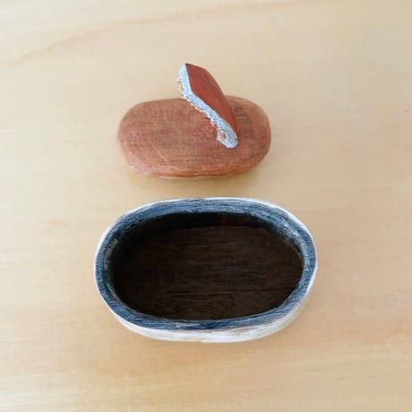 北欧ヴィンテージ/Sameslöjd/北スゥエーデン伝統手工芸/チークとトナカイのツノのドーサ/ピルケース