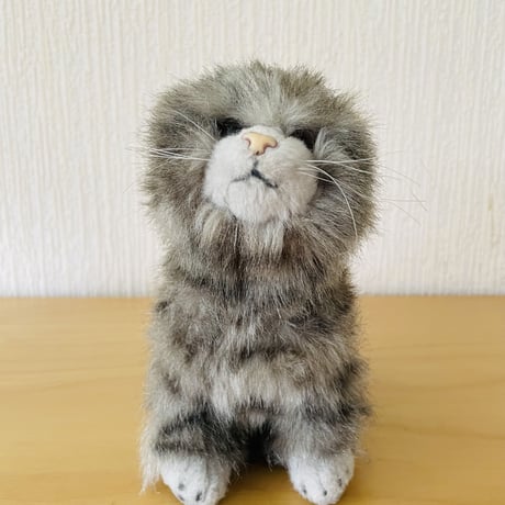 Steiff/シュタイフ/ヴィンテージ/ぬいぐるみ/グレーのシマトラネコちゃん